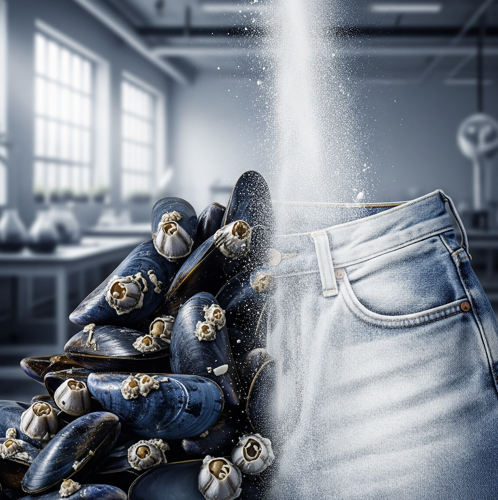 De Residuo a Moda de Lujo: Las Conchas de Mejillón Revolucionan el Acabado del Denim
